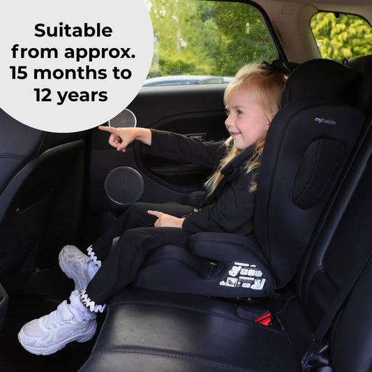ISOFIX Toddler to Booster Car Seat 76–150cm (15 Months–12 Years) - Forward Facing, Black